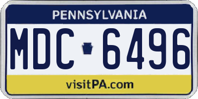 PA license plate MDC6496