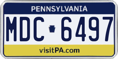 PA license plate MDC6497