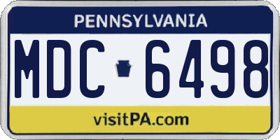 PA license plate MDC6498