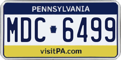 PA license plate MDC6499