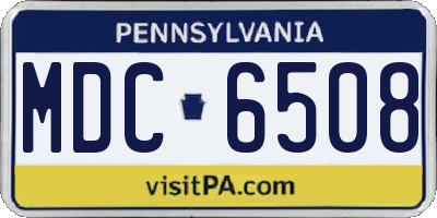 PA license plate MDC6508