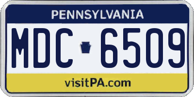 PA license plate MDC6509