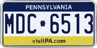 PA license plate MDC6513