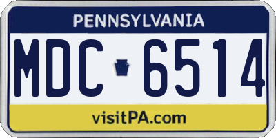 PA license plate MDC6514