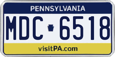 PA license plate MDC6518