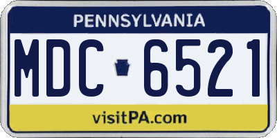 PA license plate MDC6521