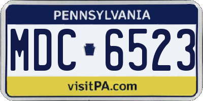 PA license plate MDC6523