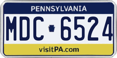 PA license plate MDC6524