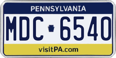 PA license plate MDC6540