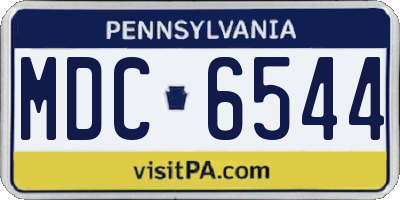 PA license plate MDC6544