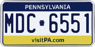 PA license plate MDC6551