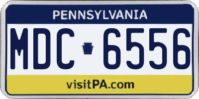 PA license plate MDC6556