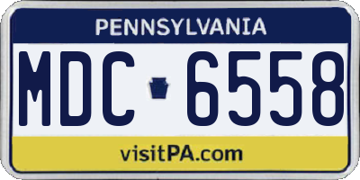 PA license plate MDC6558
