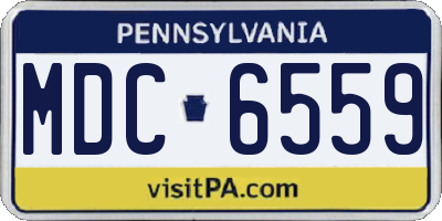 PA license plate MDC6559