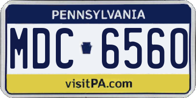 PA license plate MDC6560