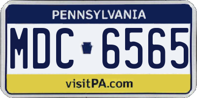 PA license plate MDC6565