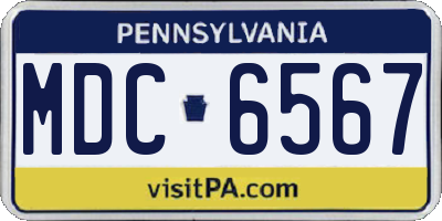 PA license plate MDC6567
