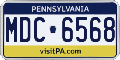PA license plate MDC6568