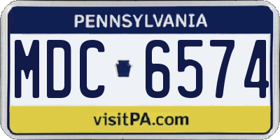 PA license plate MDC6574