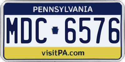PA license plate MDC6576