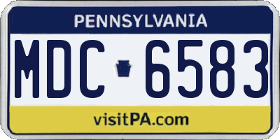 PA license plate MDC6583