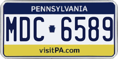 PA license plate MDC6589