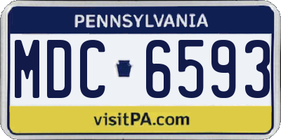 PA license plate MDC6593