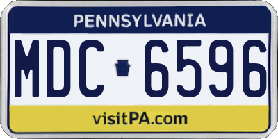 PA license plate MDC6596