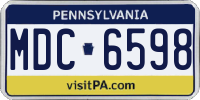 PA license plate MDC6598
