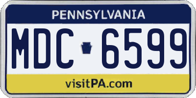 PA license plate MDC6599