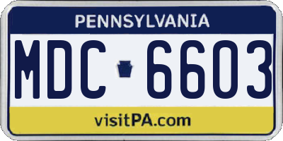 PA license plate MDC6603