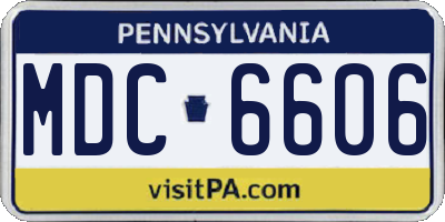 PA license plate MDC6606