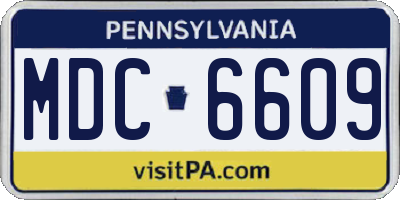 PA license plate MDC6609