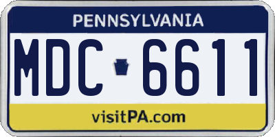 PA license plate MDC6611