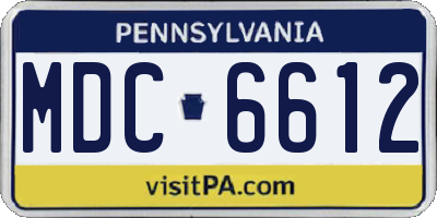PA license plate MDC6612