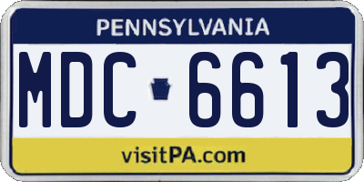 PA license plate MDC6613