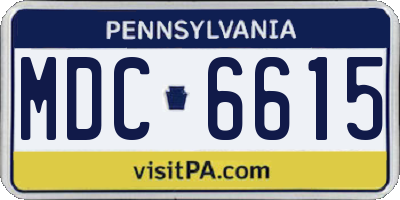 PA license plate MDC6615