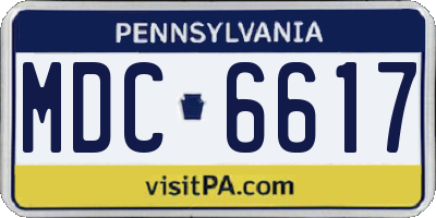 PA license plate MDC6617