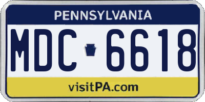 PA license plate MDC6618