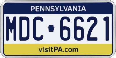 PA license plate MDC6621
