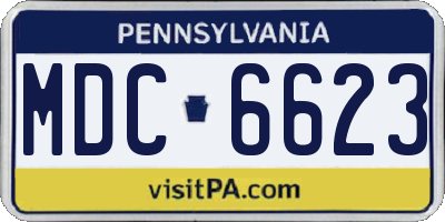 PA license plate MDC6623