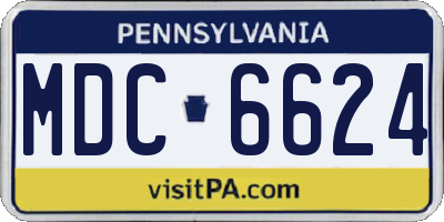 PA license plate MDC6624