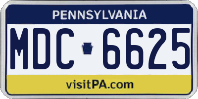 PA license plate MDC6625