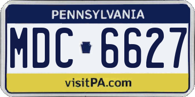 PA license plate MDC6627