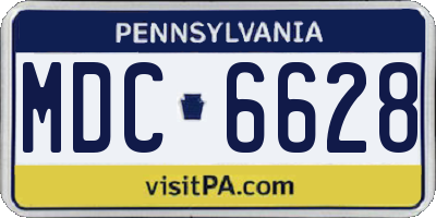 PA license plate MDC6628