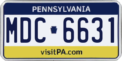 PA license plate MDC6631
