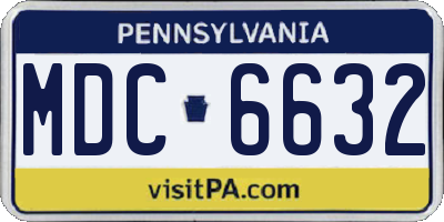 PA license plate MDC6632