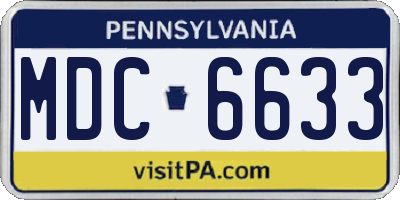 PA license plate MDC6633