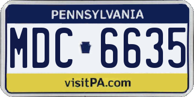 PA license plate MDC6635