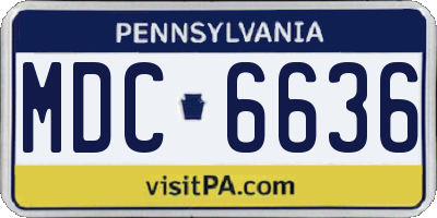 PA license plate MDC6636